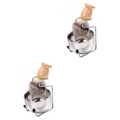Angoily 2sets Beard Grooming Kit for Men Shaving Tool Bowl Brush Beard Care Accessories
