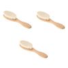 Angoily 3pcs Dense Wool Beard Brush Curved Natural Handle for Cleaning and Grooming for Household and Barber Shop Use Gentle Skin view 1