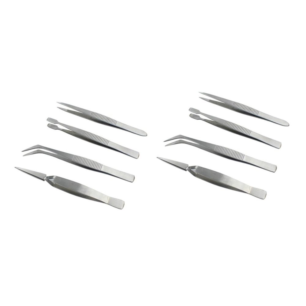 Angoily 8 Pcs Manicure Tweezers Set Steel Tweezers Kit for Jewelry Making Repair and Craft Work