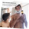 Angoily Two Foaming Shaving Brush Wooden Handle Lightweight and Comfortable Design for Men Grooming Needs view 3