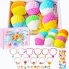 Foxandern Kids Bath Bombs, 6 Pack Mermaid Bath Bombs for Kids, 4 Oz Natural Organic Bubble Shells with Surprise Jewelry, Perfect Birthday, Christmas Party view 1
