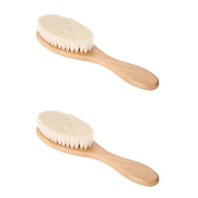 Angoily 2pcs Dense Wool Beard Brush Curved Natural Handle Versatile Shower Brush for Grooming Beards and Boys and Girls Comfortable Natural Oils and Moisturizers