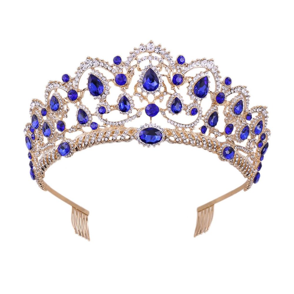 balacoo Luxurious Rhinestone Bridal Crown Headpiece Baroque Wedding Headdress for Bride Perfect Bridal Shower Decorations