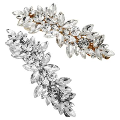 Angoily 2pcs Rhinestone Spring Hair Clips for Girls for Straight Curly Ponytail Braid Styles