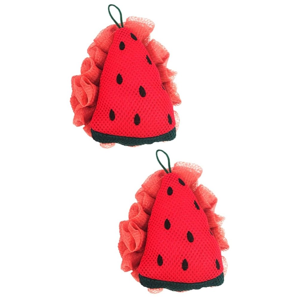 Angoily 2pcs Shower Loofah Cartoon Design Funny Bathing Sponge for Adults Lightweight Mesh Body Scrubber Creates Rich Bubbles for Relaxing Shower Accessory