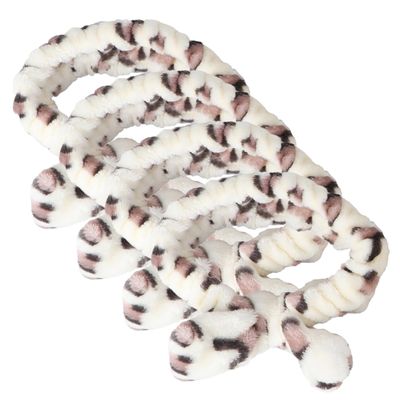 Angoily Elastic Skincare Hairbands 4pcs Makeup Headbands Spa Headband for Face Wash Soft Coral Fleece Chic Style