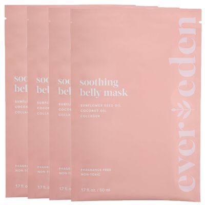 Evereden Soothing Belly Mask - 4 Belly Masks for Pregnant Women - One Size - Hydrating, Nourishing, & Soothing Pregnancy Skin Care Belly Masks - Clean & Vegan Pregnancy & Maternity Products