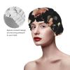 WURTON Flowers Print Soft Shower Cap for Women, Reusable Environmental Protection Hair Bath Caps view 4
