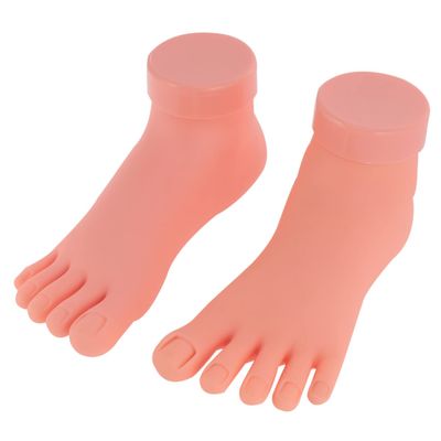 Ipetboom Manicure Foot Model 2 Pack for Nail Art Practice Silicone Pedicure Training Tool with Realistic Skin Touch Lightweight and Durable Fake Feet