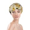 WURTON Halloween Pumpkin and Owl Print Soft Shower Cap for Women, Reusable Environmental Protection Hair Bath Caps view 3