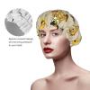 WURTON Halloween Pumpkin and Owl Print Soft Shower Cap for Women, Reusable Environmental Protection Hair Bath Caps view 4