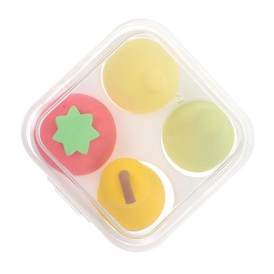 Angoily 4pcs Fruit Beauty Egg Powder Makeup Accessories for Women Portable Powder Puff Dry Wet Foundation