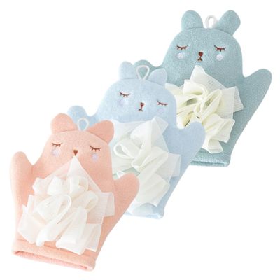 Angoily 3pcs Bath Gloves for Shower Mitt Glove Body Exfoliator Spa Massage Mitt Scrub Wash Bath Scubs for Soft Smooth Revitalized Skin