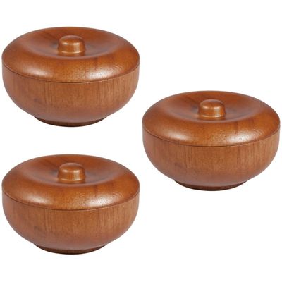 FOMIYES 3pcs Men Shaving Bowl Lid Shaving Soap Bowl for Men Beard Soap Storage Wooden for Home Barber Shop
