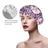 WURTON flower-elephant Print Soft Shower Cap for Women, Reusable Environmental Protection Hair Bath Caps view 4