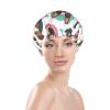 WURTON Dogs pattern Print Soft Shower Cap for Women, Reusable Environmental Protection Hair Bath Caps view 3