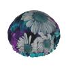 WURTON Colorful Flower Print Soft Shower Cap for Women, Reusable Environmental Protection Hair Bath Caps view 1