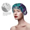 WURTON Colorful Flower Print Soft Shower Cap for Women, Reusable Environmental Protection Hair Bath Caps view 4