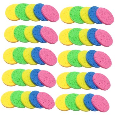 Angoily 150pcs Round Cellulose Makeup Removal Sponges Cleansing Pads for Gentle Exfoliation and Oil Removal Soft Facial Wash Sponges for Daily Use