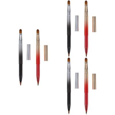 balacoo 6pcs Double-ended Lip Concealer Brush Retractable Makeup Brush Double-sided Facial for Mask Makeup