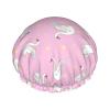 ADovz Cute Swan Shower Cap Reusable Double Layers Waterproof Bath Hair Cap Adjustable Elastic Band Shower Caps for Women Long Hair with PEVA Lined Shower Hat for Home Spa Salon Bathing, 10.6 Inch view 1