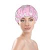 ADovz Cute Swan Shower Cap Reusable Double Layers Waterproof Bath Hair Cap Adjustable Elastic Band Shower Caps for Women Long Hair with PEVA Lined Shower Hat for Home Spa Salon Bathing, 10.6 Inch view 3