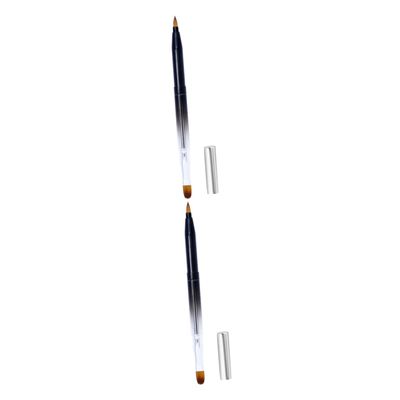 balacoo 2pcs Flexible Lipstick Applicator Brush Lip Makeup Tool Retractable Lip Brush Metal Shell Portable Gloss Applicator Makeup