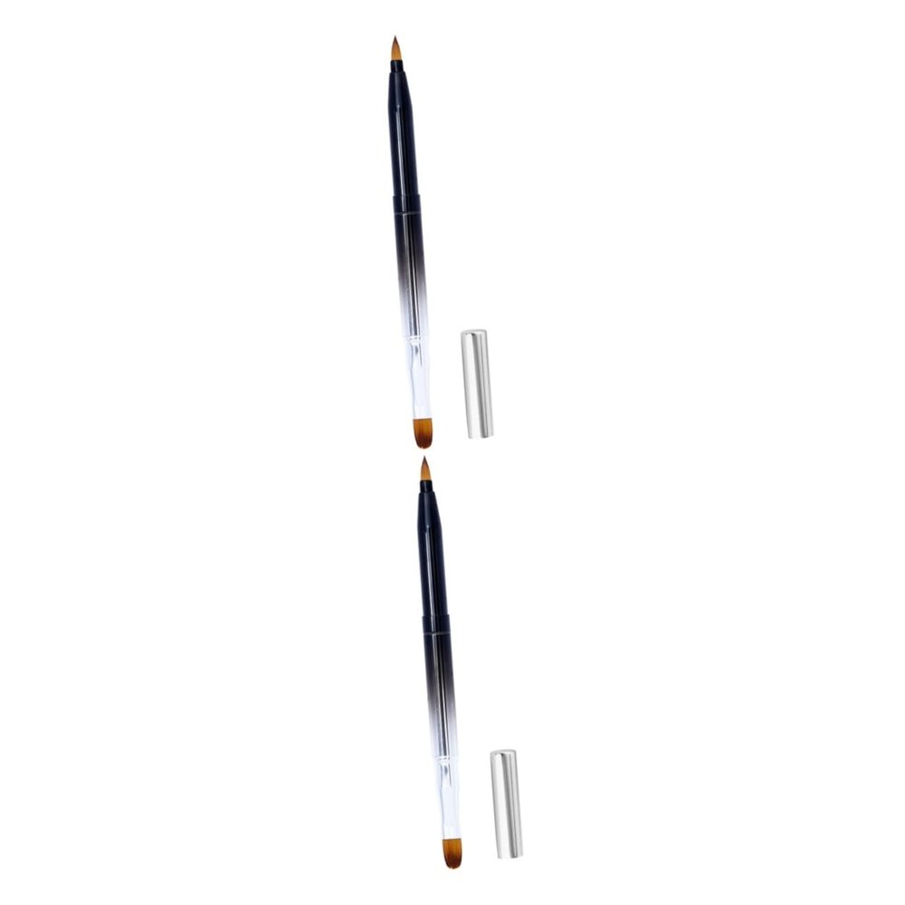balacoo 2pcs Flexible Lipstick Applicator Brush Lip Makeup Tool Retractable Lip Brush Metal Shell Portable Gloss Applicator Makeup