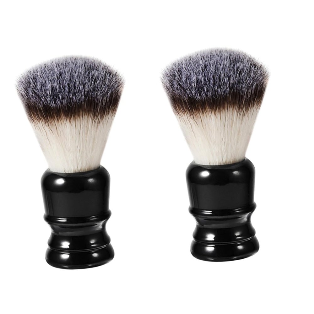 FOMIYES 2pcs Beard Cleaning Brush Soft Nylon Bristles and Resin Handle Portable Grooming Tool for Men for Beard Styling and Maintenance