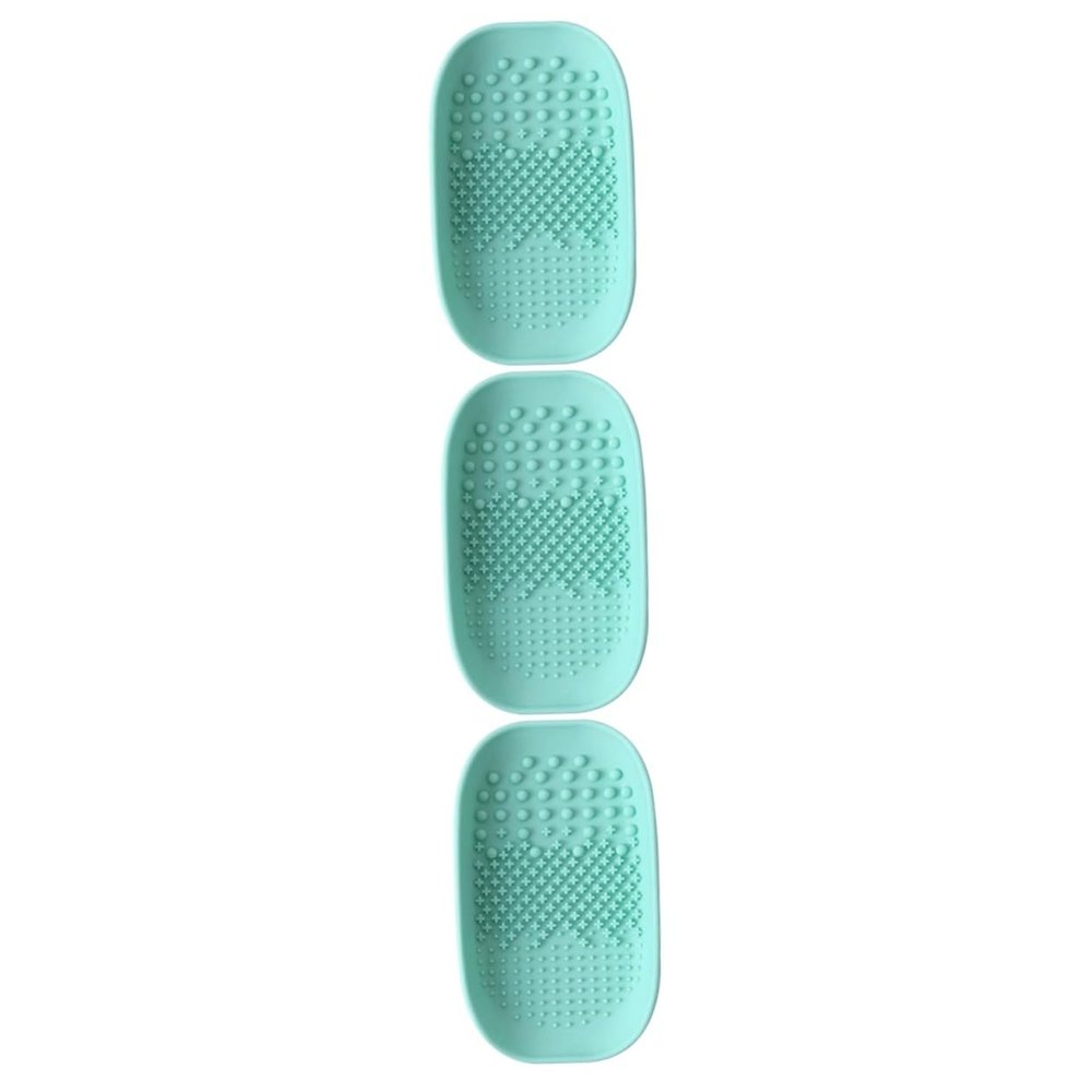 balacoo 3pcs Makeup Brush Cleaning Plate Makeup Brush Scrubber Material Easy to Clean Compact Design