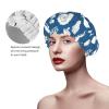 WURTON Underwater Marine Life Print Soft Shower Cap for Women, Reusable Environmental Protection Hair Bath Caps view 4