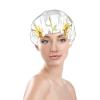WURTON Blossoming sunflower Print Soft Shower Cap for Women, Reusable Environmental Protection Hair Bath Caps view 3