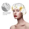 WURTON Blossoming sunflower Print Soft Shower Cap for Women, Reusable Environmental Protection Hair Bath Caps view 4