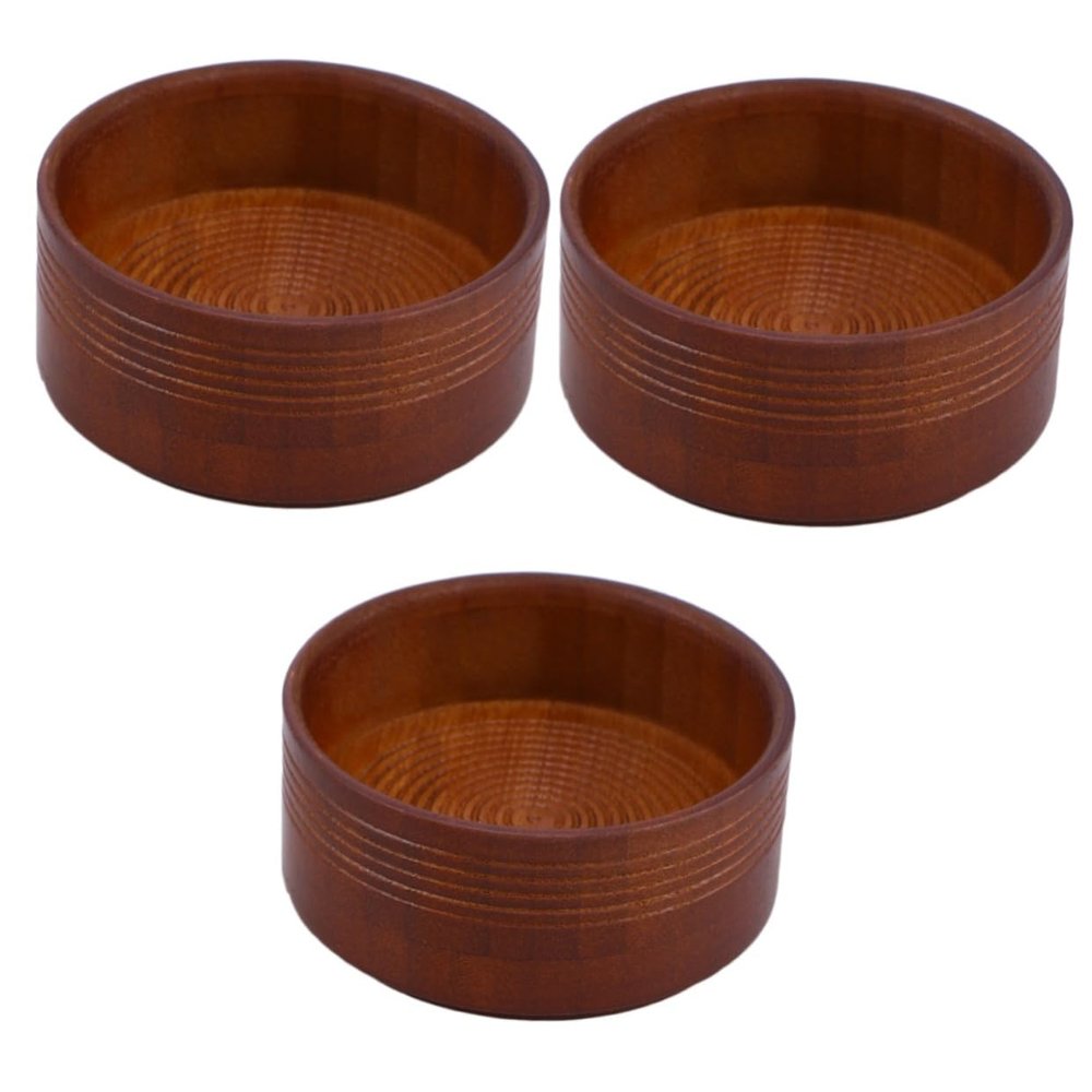 FOMIYES 3pcs Large Wooden Shaving Soap Bowl Shaving Mug Smooth Surface Safe for