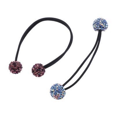 DOITOOL 3pcs Shiny Rhinestone Hair Tie Elegant Ponytail Holders for Parties Weddings and Daily Use Includes and Ab Accessory