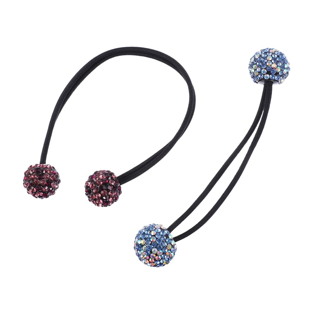 DOITOOL 3pcs Shiny Rhinestone Hair Tie Elegant Ponytail Holders for Parties Weddings and Daily Use Includes and Ab Accessory