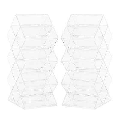 ABOOFAN 2pcs Clear Acrylic Lipstick Organizer Stylish Makeup Display Holder for Vanity Capacity Lip Gloss Storage and Lightweight Design for Desk and Dresser Use