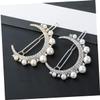 Beaupretty 2pcs Rhinestone and Pearl Bobby Pins Elegant Hair Jewelry Clips for Women for Updos Weddings and Special Occasions Gold and Silver view 2