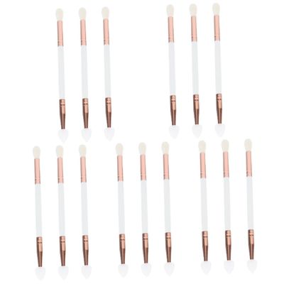 balacoo 15pcs Double Headed Makeup Brush Korean Eyeshadow Applicator Silicone Head Brush Tool for Women