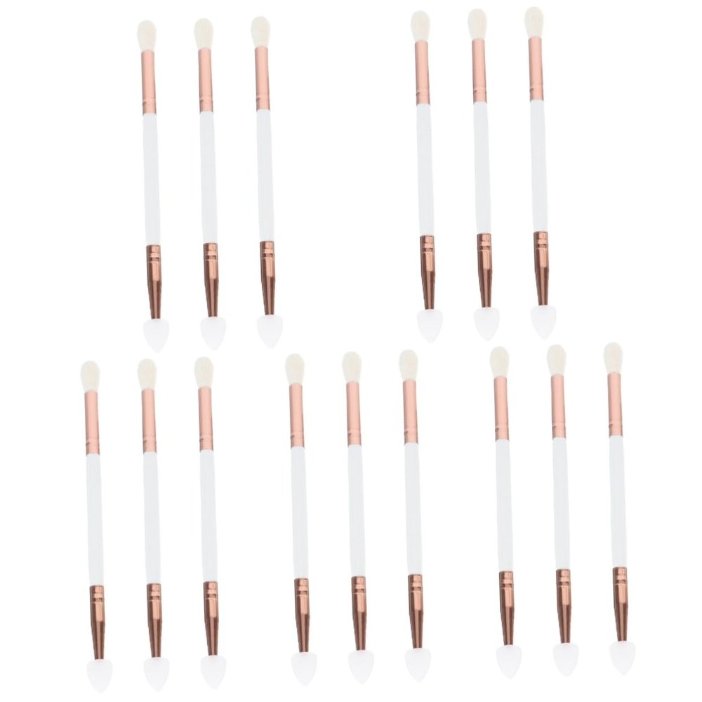 balacoo 15pcs Double Headed Makeup Brush Korean Eyeshadow Applicator Silicone Head Brush Tool for Women