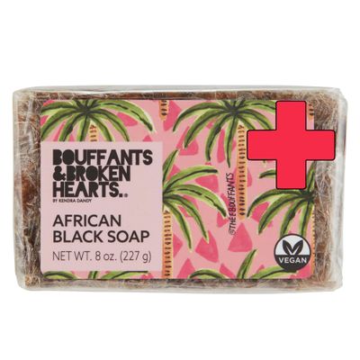 Ashanti Naturals Bouffants Bundle - Whipped Shea Butter Souffle (Pink Kisses) | African Black Soap Bar (8oz)