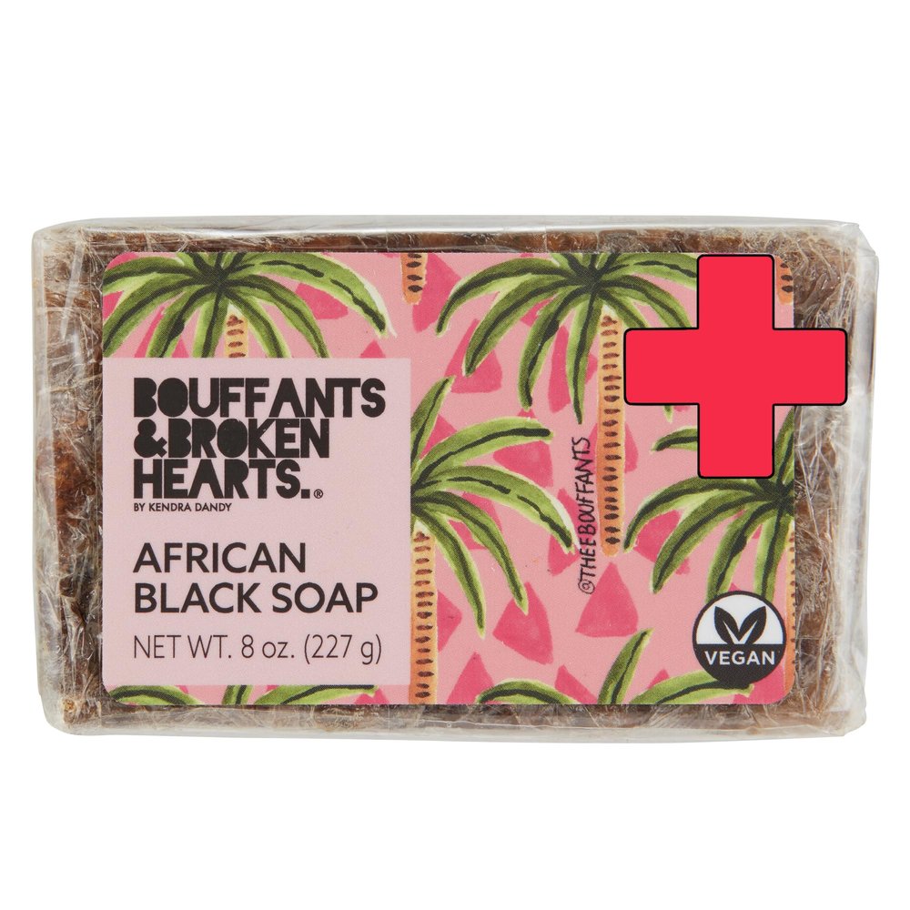 Ashanti Naturals Bouffants Bundle - Whipped Shea Butter Souffle (Pink Kisses) | African Black Soap Bar (8oz)