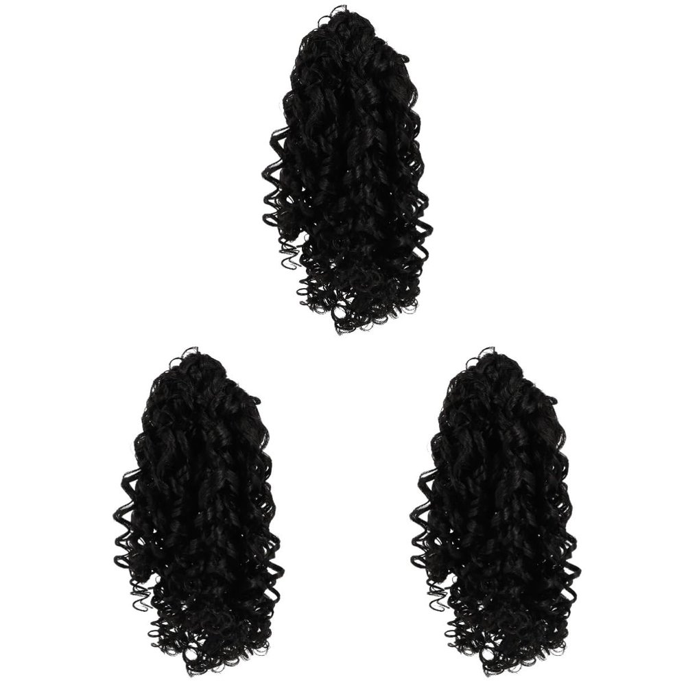 balacoo 3pcs Elegant Curly Ponytail Hair Piece Easy to Clean and Wear for Wedding for Friends Family
