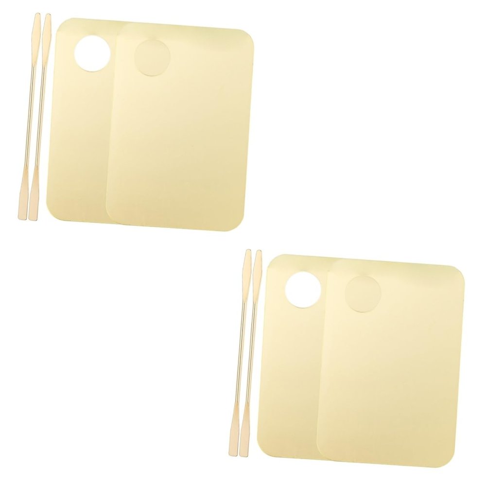 FRCOLOR 4sets Acrylic Makeup Mixing Palette Spatula for Foundation Eyeshadow Nail Art Lightweight Mixing Tray for Easy Use and Carrying