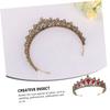 Beaupretty 1pc Charming Style Crown for Weddings and Parties Vintage Bridal Headpiece Gemstone Accents Elegant Hair Decor for Girls and Women Celebrations view 3