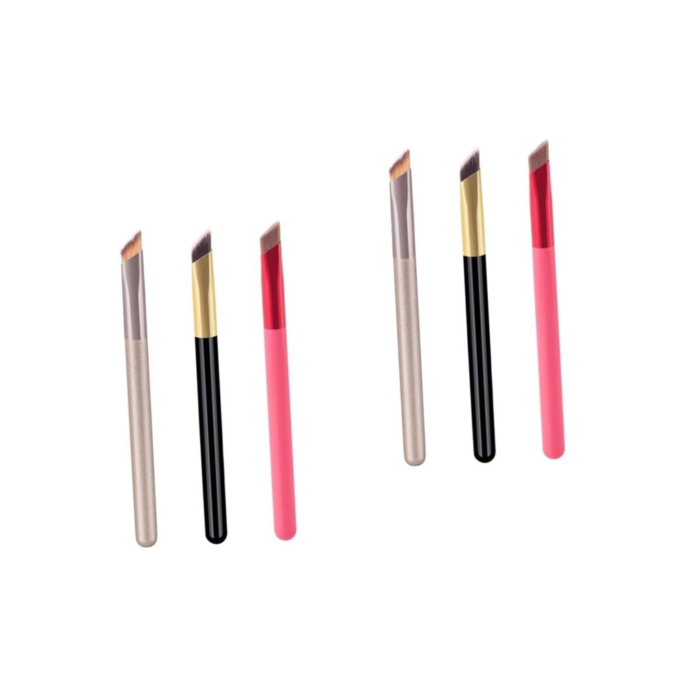 FRCOLOR 6pcs Angled Eyebrow Brush Precision Makeup Tools for Eyebrow and Eyeshadow Application Includes and Brushes Easy to Use and Carry for Glamorous Looks