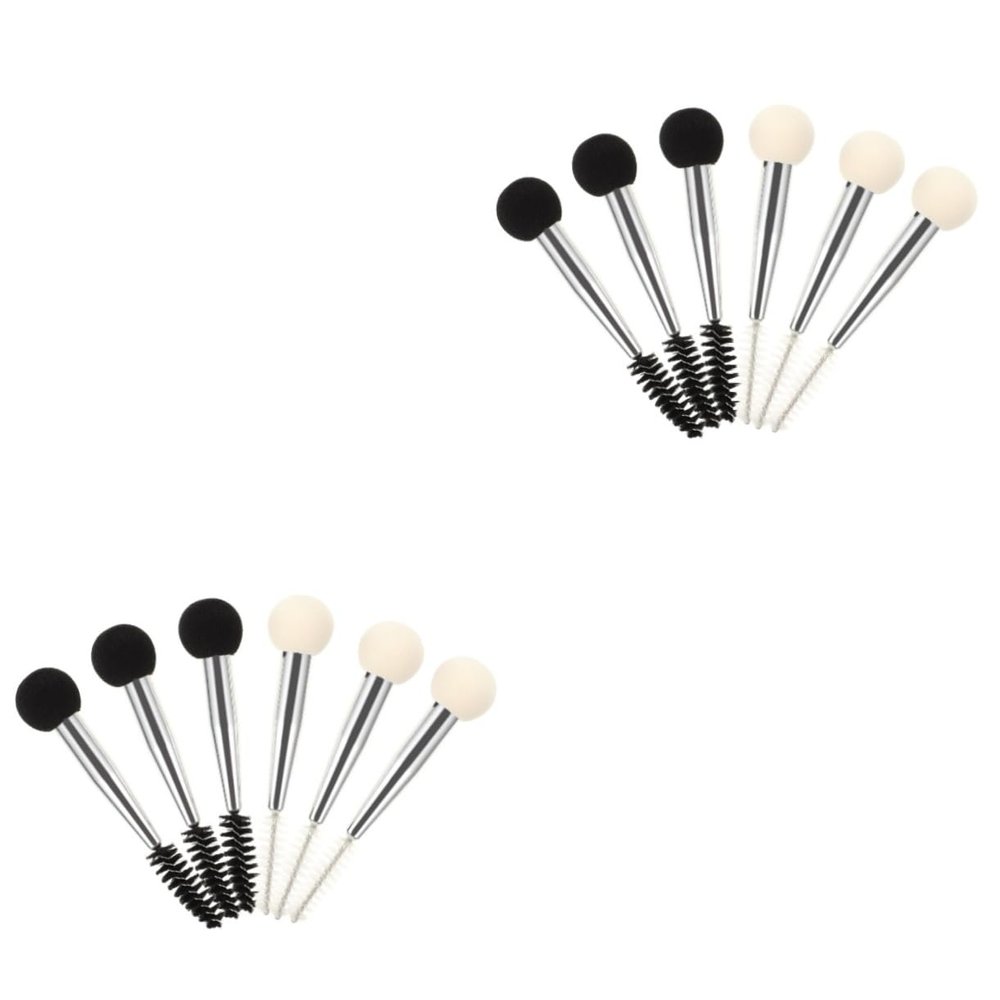 FRCOLOR 12pcs Double-ended Makeup Brushes Eyebrow Brush Makeup Sponge for Foundation Concealer Powder Suitable for Cosmetics