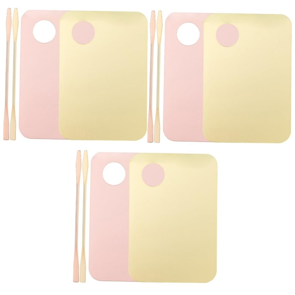 balacoo 6sets Blending Plate for Makeup Acrylic Makeup Palette Foundation Spatula Concealer Mixing Tray Beauty Tools