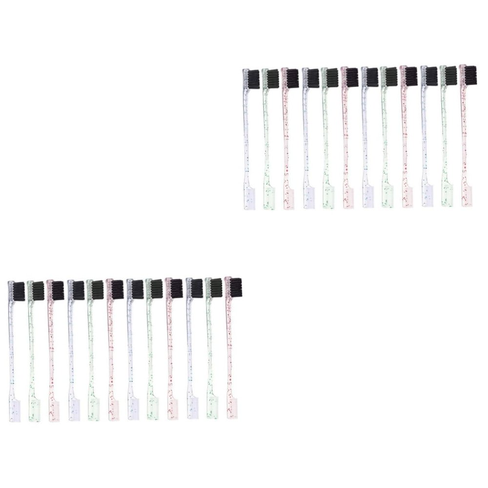 FRCOLOR 24pcs Dual End Eyebrow Brush Comb and Edge Brush for Shaping and Smoothing Brows Essential Makeup Tool for Women for All Ages