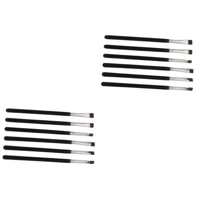 balacoo 12pcs Bent Eyeliner Brush Makeup Brushes for Eyeliner Eyebrow Makeup Tools Portable Travel Cosmetics Kit